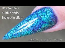 Bubble Gel Nails Snakeskin Effect With Nail Gels Youtube Bubble Nails Snake Skin Nails Gel Nails