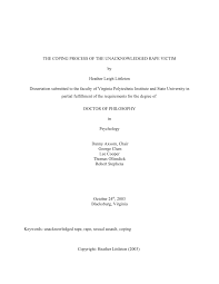 PDF) The coping process of the unacknowledged rape victim
