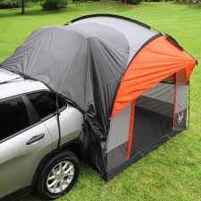 The Rightline Gear Suv Tent Lets You Sleep Off The Ground In The Comfort Of Your Own Vehicle The Tent Connects To The Suv Tent Suv Camping Family Tent Camping