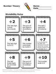 Divisibility Rules Activities 4th Grade Math Review Games