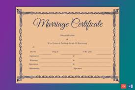 It is issued by a governmental authority. Marriage Certificate Template 150 Creative Designs For Word