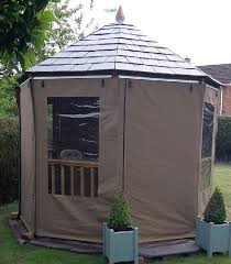 This gazebo can help you to enjoy the extra shading of this patio gazebo.combines stunning design qualities with superb craftsmanship, ideal for providing temporary shade for both commercial and household outdoor activities.keep your outdoor events have a secure shelter with the strong foot pads for optimal support, sturdy steel frame draping with zipper cascading curtains that can be closed to completely cover all four sides.the double top design still allows for ventilation. Custom Gazebo Side Panels Acrylic Canvas Pvc Polyester Protective Textiles