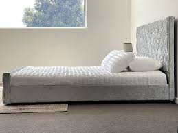 * the bed features diamond tufted button headboard and accent beveled glass surrounded by the led lights. Furniture Kings Silver Grey Queen King Bed Velvet Diamond Tuffed Upholstered Ebay
