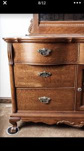 A golden oak nightstand, from lexington furniture ,'victorian sampler collection', having a serpentine top and upper drawer, over a flat front drawer, between shaped and reeded stiles and a carved apron, on paw front feet. Lexington Victorian Sampler Bedroom Set Antique Appraisal Instappraisal