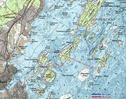 Casco Bay Maine Map Trip Around Calendar Islands