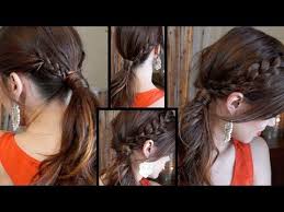 All you need to do is just create a french braid which starts with your bangs and ends at the nape. 2 Easy Hairstyles For School And Work A Must Watch Quick Hairstyles For School Hair Styles Hairstyles For School