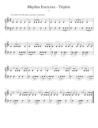 A triplet is a type of tuplet. Rhythm Exercises Triplets Sheet Music For Piano Solo Musescore Com