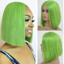 Black And Green Bob Wig Lime Green Brazilian Straight Hair Bob Wigs Lace Frontal For Black Women Plucked Ad Affiliate Straight Bob Hairstyles Brazilian Straight Hair Bob Braids
