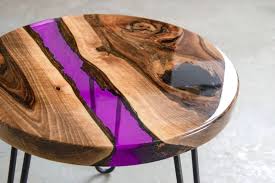 A bedside epoxy table is a great present for your wife or husband, great decoration for your home. Transparent Purple Epoxy Resin Epodex United Kingdom