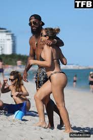 Larsa Pippen Sexy Shows Off Her Hot Curves in a Black Bikini With Marcus  Jordan on the Beach in Miami - AZNude