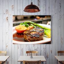 Our team creates personalized interior design projects, from start to finish, and we ensure that the wall and ceiling decor items selected fit the branding guidelines as well as the modern aesthetic we bring to all of our clients' restaurant spaces. 40x60cm Food Canvas Painting Modern Steak Poster Modular Picture Wall Art Hd Prints For Kitchen Restaurant Dining Room Buy At The Price Of 4 56 In Aliexpress Com Imall Com