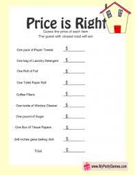These puzzles help children spell words and search for them in dictionaries. Free Printable Price Is Right Housewarming Game Housewarming Games Birthday Games For Adults Housewarming Party Games
