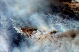 Satellite shows scale of blaze from space. Infrared Pictures Taken From Space Of Australian Bushfires Daily Mail Online