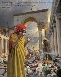 The Great Plague From Constantinople In Justinian The Great Times 541 542 In Background Arch Of Theodosius Illust Byzantine Empire Eastern Roman Byzantine