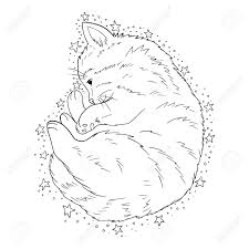 Get crafts, coloring pages, lessons, and more! Hand Drawn Little Kitten With Stars Fantasy Coloring Page For Adults And Children Vector Sketch Of Cat Outline Illustration Royalty Free Cliparts Vectors And Stock Illustration Image 147373903