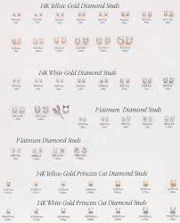Diamond Earrings Diamond Stud Earrings Size Chart Diamond