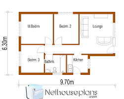 Three bedroom house plans are ideal for first homebuyers our modern contemporary home all our 3 bedroom floor plans can be easily modified. Simple House Plans 3 Room House Plans House Design Nethouseplansnethouseplans