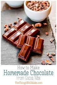 Homemade Chocolate From Cocoa Nibs Recipe Cacoa Nibs Recipes Cocoa Nibs Cacao Nibs Recipes