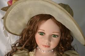 Vintage Swan Collection Jan Lee Porcelain Doll "Alice" with Stand Victorian  22"