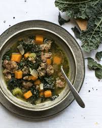 Italian Sausage And Kale Soup With Butternut Squash And Black Garlic Recipe Italian Sausage Recipes Italian Sausage Soup Sunbasket Recipes