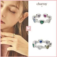 カリナ着用 リング韓国人気[CHARMY] SILVER RAINBOW LOVE-RING