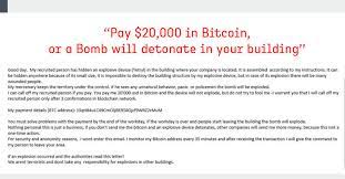 The targeted user usually receives a threatening email with demands for a bitcoin payment. Fake Bomb Threat Emails Demanding Bitcoins Sparked Chaos Across Us Canada Pentesttools