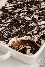 Top it with some cool whip and. Layered Oreo Pudding Dessert Butter With A Side Of Bread