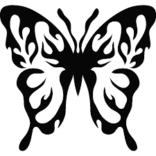 sticker papillon de flammes pochoir silhouette pochoir fleur pochoir