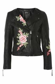 Topshop Luna Floral Patch Faux Leather Biker Jacket Nordstrom Faux Leather Biker Jacket Vegan Leather Moto Jacket Biker Jacket