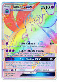 This is a special line of card that puts a holo gleam on every part of it except the actual picture. Pokemon Card Rare Holo Card Toxapex Gx 154 145 Guardians Rising Buy Online In Northern Mariana Islands At Mariana Desertcart Com Productid 51497792