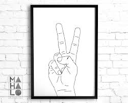Black And White Peace Sign Peace Sign Printable Wall Art Peace Fingers Minimal Decor Graphic Black And White Decor Hand Signal Print Instant Download World Peace Printable Wall Art Peace Fingers Wall Printables