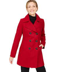 A classic wool blend camel coat compliments your cold weather look. Anne Klein Double Breasted Peacoat Created For Macy S Reviews Coats Women Macy S