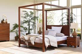Upholstered headboard offers softness and back support when you're sitting up. Riverwood 4 Poster King Bed Frame By Sorenmobler Harvey Norman New Zealand