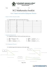 And yes its the longer side, but don't depend on that too much because there are different triangles the hypotenuse is the longest side of a triangle and you can tell just by the measurements. Grade 8 Term 1 Booklet Worksheet