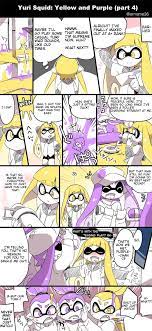Teams in eromame's stories seem to be 3v3, so i wonder what the other yellow squid is doing. Part 4 Of Yellow Purple Squid Yuri Splatoon Know Your Meme