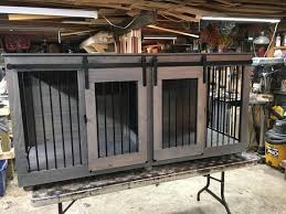 Barn Door Style Dog Kennel Dog Crate Dog Furniture Custom Etsy Dog Furniture Dog Crate Dog Crate Furniture