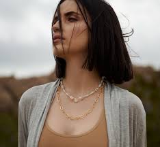 Aqua Blue Shell Pearl Beaded Necklace: Surfer Style Keshi Pearl