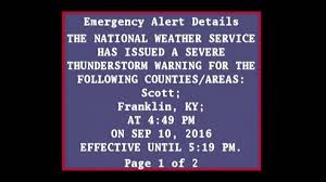 They are warning residents to move to an interior room on the lowest floor of your home or workplace. Eas Severe Thunderstorm Warning Issued 4 50pm 9 10 2016 Youtube