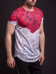 N R Men Top Roses T Shirt Red Camisetas Masculinas Moda Para Homens Roupas Masculinas