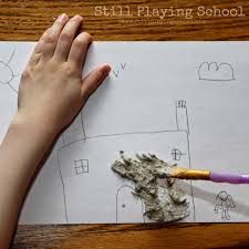 Learn how to draw and color a sand castle. Sand Castle Puffy Paint Art Still Playing School