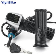 1 Cift Bukum Gaz 36 V Gaz Kolu Ile Elektrikli Bisiklet Icin Lcd Ekran Lityum Pil Anahtari Kilidi Elektrikli Scooter Hizlandirici Elektrikli Bisiklet Aksesuarlari Aliexpress