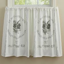 faux linen kitchen tiers set curtains