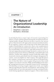 Pdf The Nature Of Organizational Leadership An Introduction