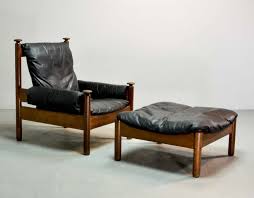 Fabric content 50% cashmere wool, 50% synthetic fiber. Mid Century Scandinavian Design Leather Lounge Chair With Ottoman 1960s 73216