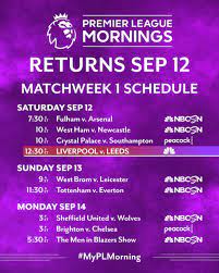 Find out what's on nbc right now, check your local listings and find out when your favorite shows air on nbc.com. Nbc Sports Soccer On Twitter The Matchweek 1 Schedule Is Here