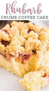Rhubarb Coffee Cake A Juicy Delicious Coffee Cake Rhubarb Coffee Cakes Coffee Cake Recipes Rhubarb Recipes