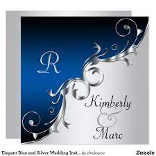 Elegant Blue And Silver Wedding Invitation Zazzle Com Purple And Silver Wedding Silver Wedding Invitations Blue Silver Weddings