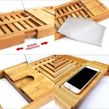 Personalised wooden bath tray/caddy with wine holder, tablet support. Gohope Bamboo Bathtub Tray Caddy Wooden Bath Tray Table With Extending Sides Reading Rack Tablet Holder Cellphone Tray And Wine Glass Holder Walmart Canada