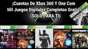 ¿qué juegos puedes jugar en xbox? Cuentas De Xbox 360 Y One Con 1000 Juegos Gratis Completos Obtenlos Ya Youtube