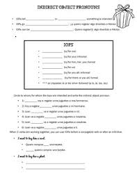 Indirect Object Pronouns Notes Review Object Pronouns Indirect Object Pronouns Spanish Learning Spanish
